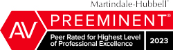 Martindale-Hubbell | Peer Rated for Highest Level of Professional Excellence | 2023